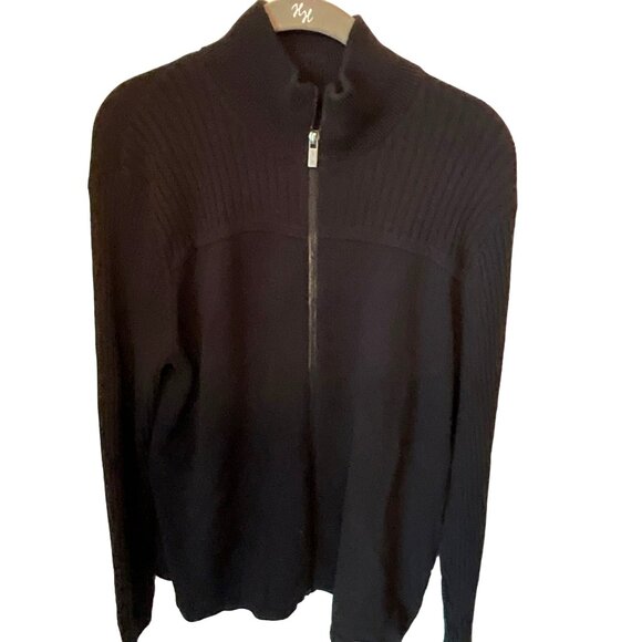 Michael Kors Black 1/4 Zip Men's‎ Sweater Pullover Large - Picture 1 of 5